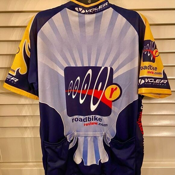 VOLVER Road Biking Shirt Size XL Navy/Yellow/Gry - Picture 2 of 10